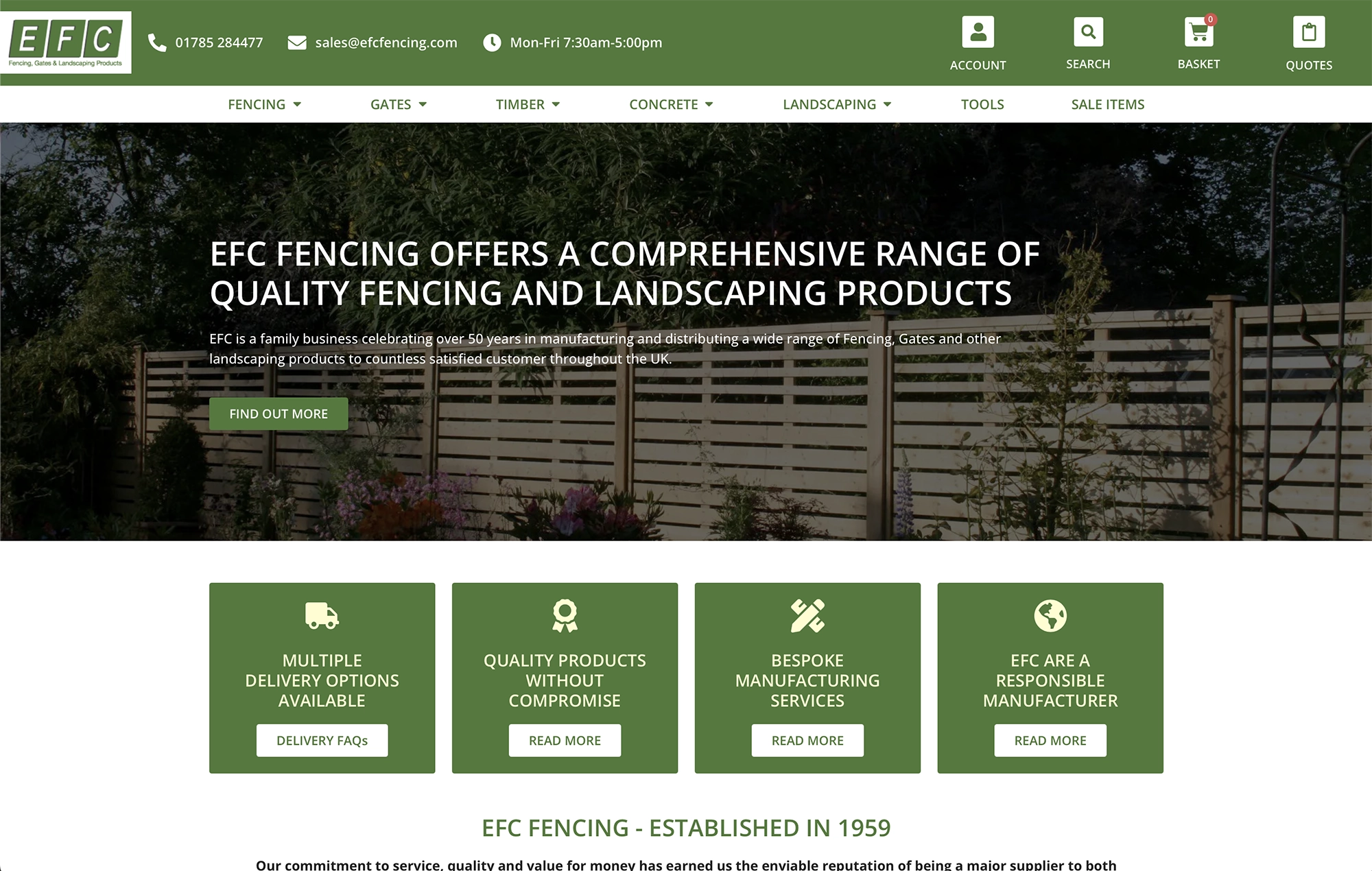 EFC Fencing | Working with Total Web Creations | Website Re-Design and Build